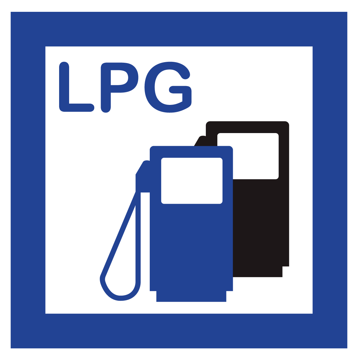 Schild für erneuerbare Energien - LPG Autogas Tankstelle - Folie Selbstklebend - 5 x 5 cm