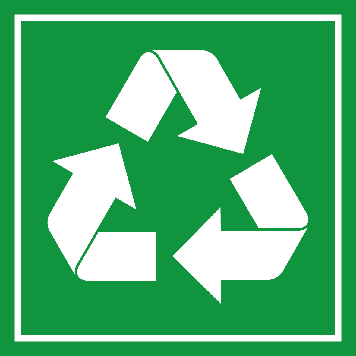 Schild für erneuerbare Energien - Recycling - Folie Selbstklebend - 5 x 5 cm