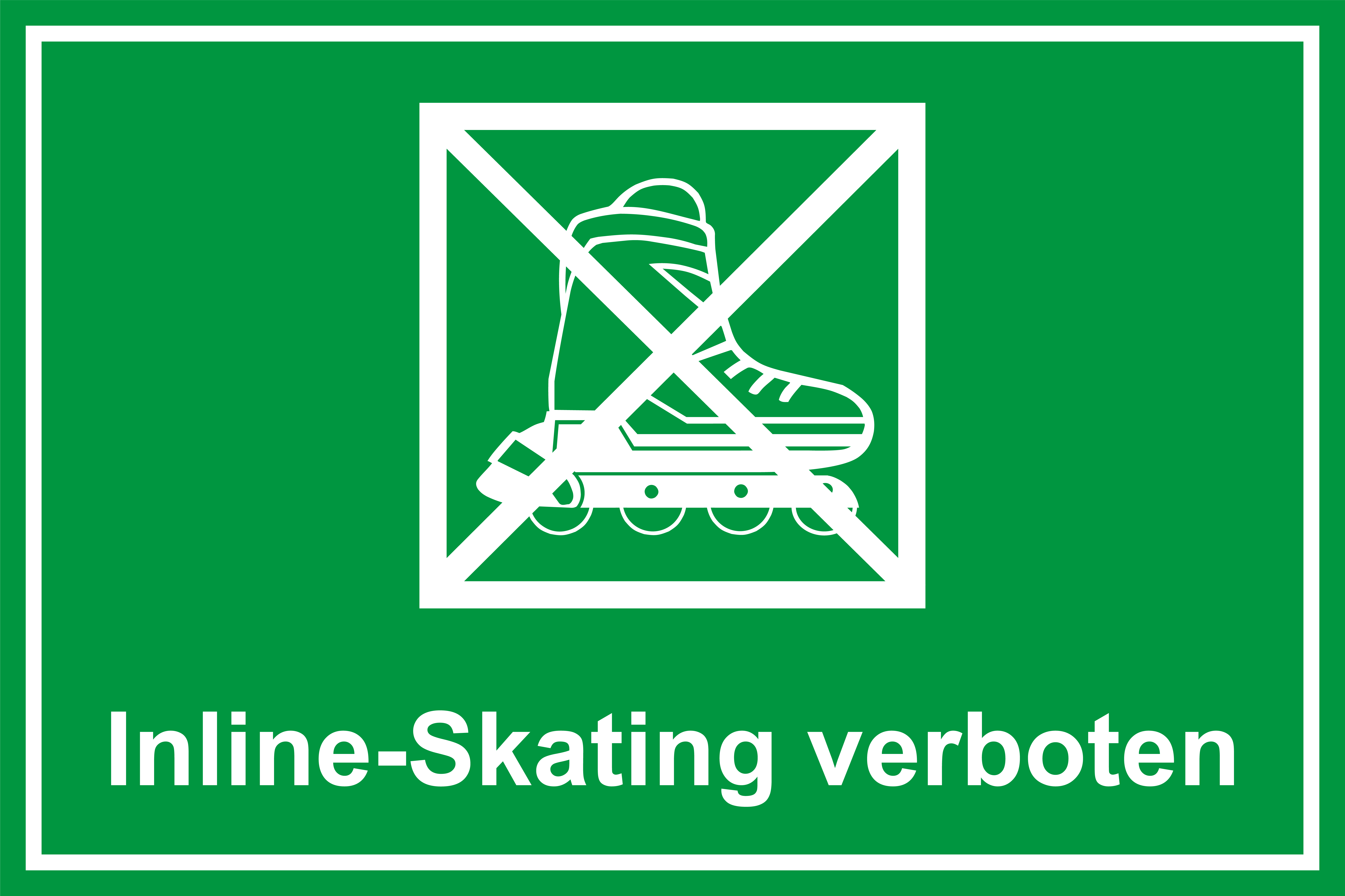 Spielplatzschild - Inline-Skating verboten - Folie Selbstklebend - 20 x 30 cm