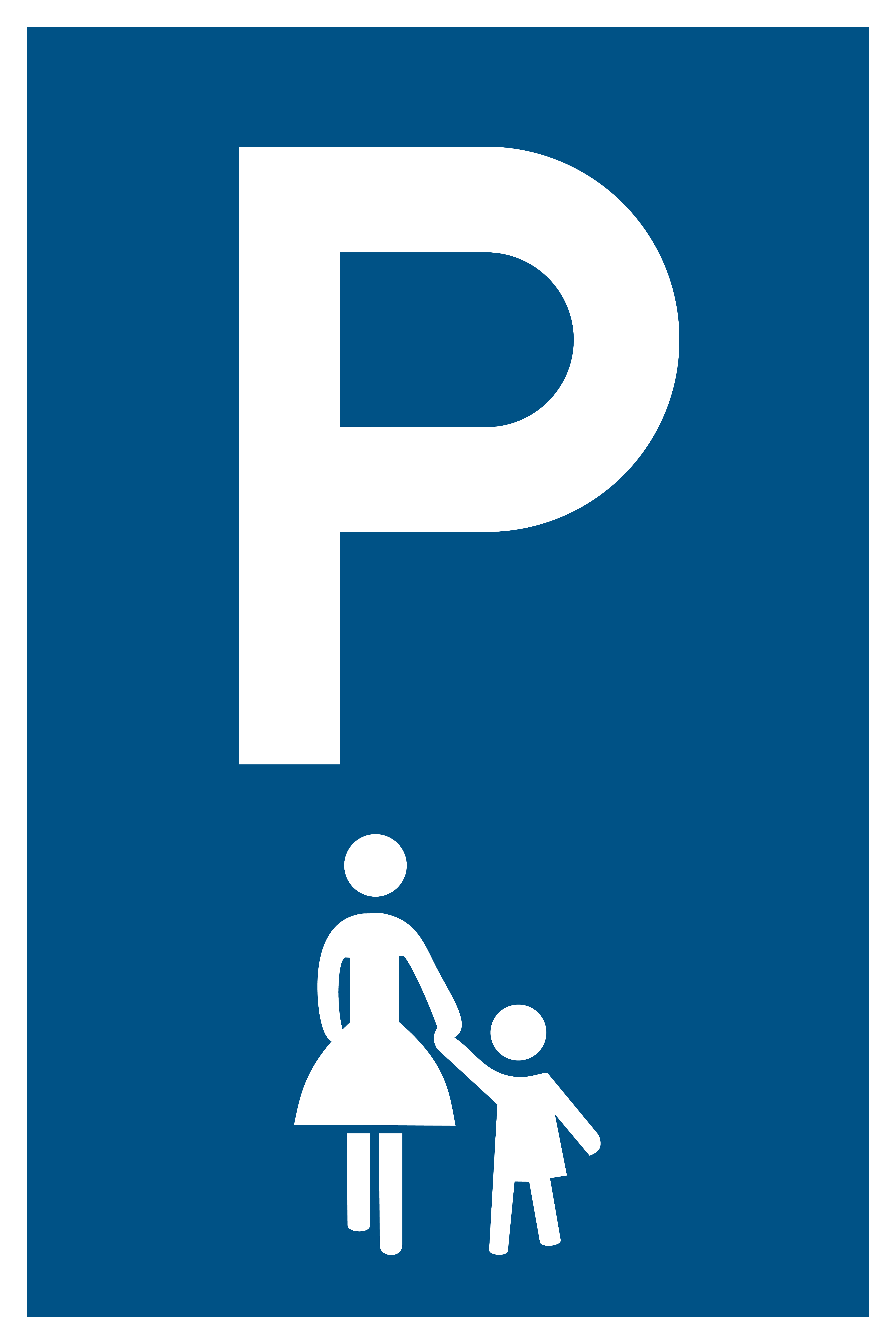 Parkplatzschild - Mutter und Kind - Folie Selbstklebend  - 20 x 30 cm