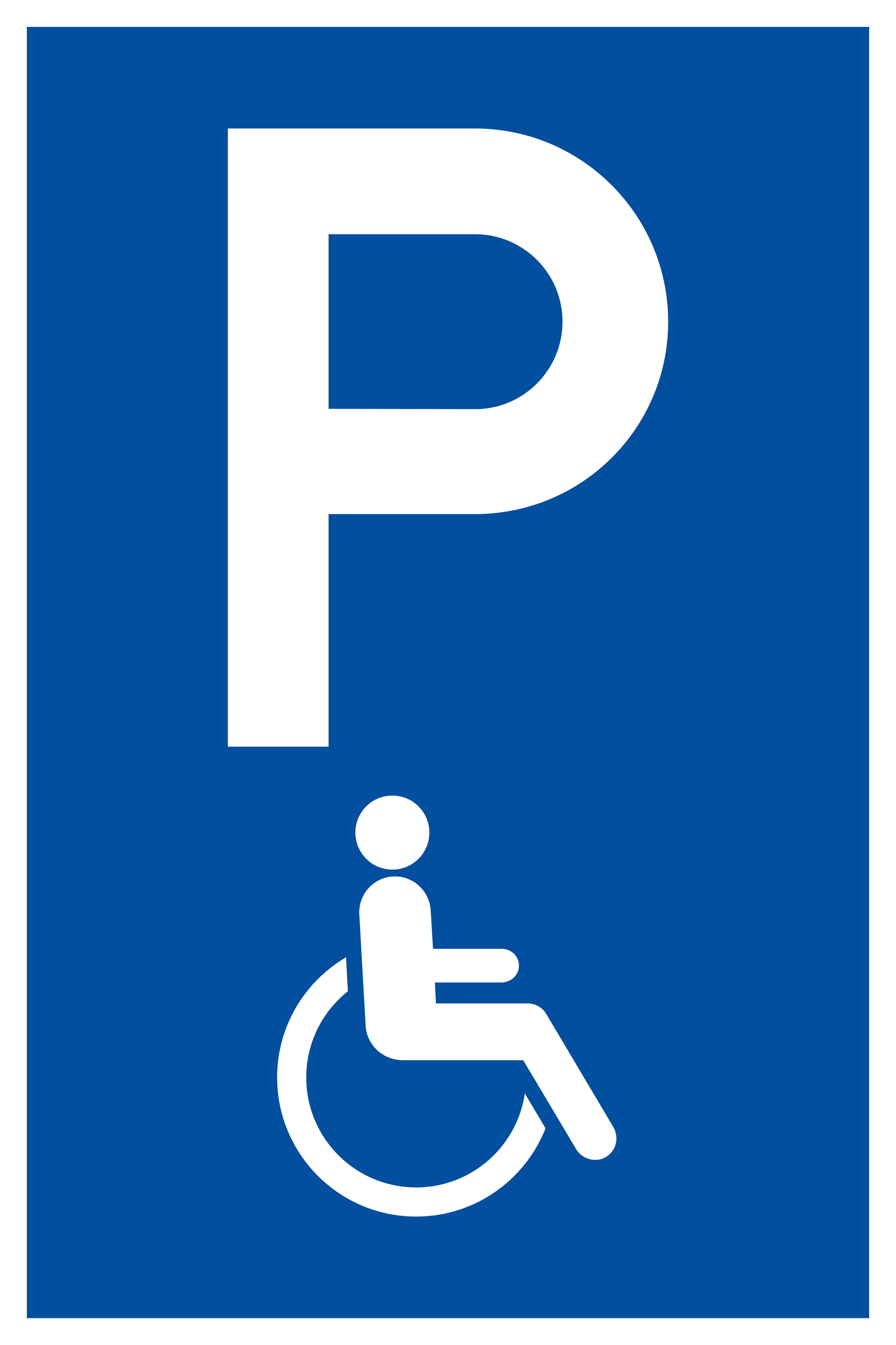 Parkplatzschild - Nur für Rollstuhlfahrer - Folie Selbstklebend  - 20 x 30 cm