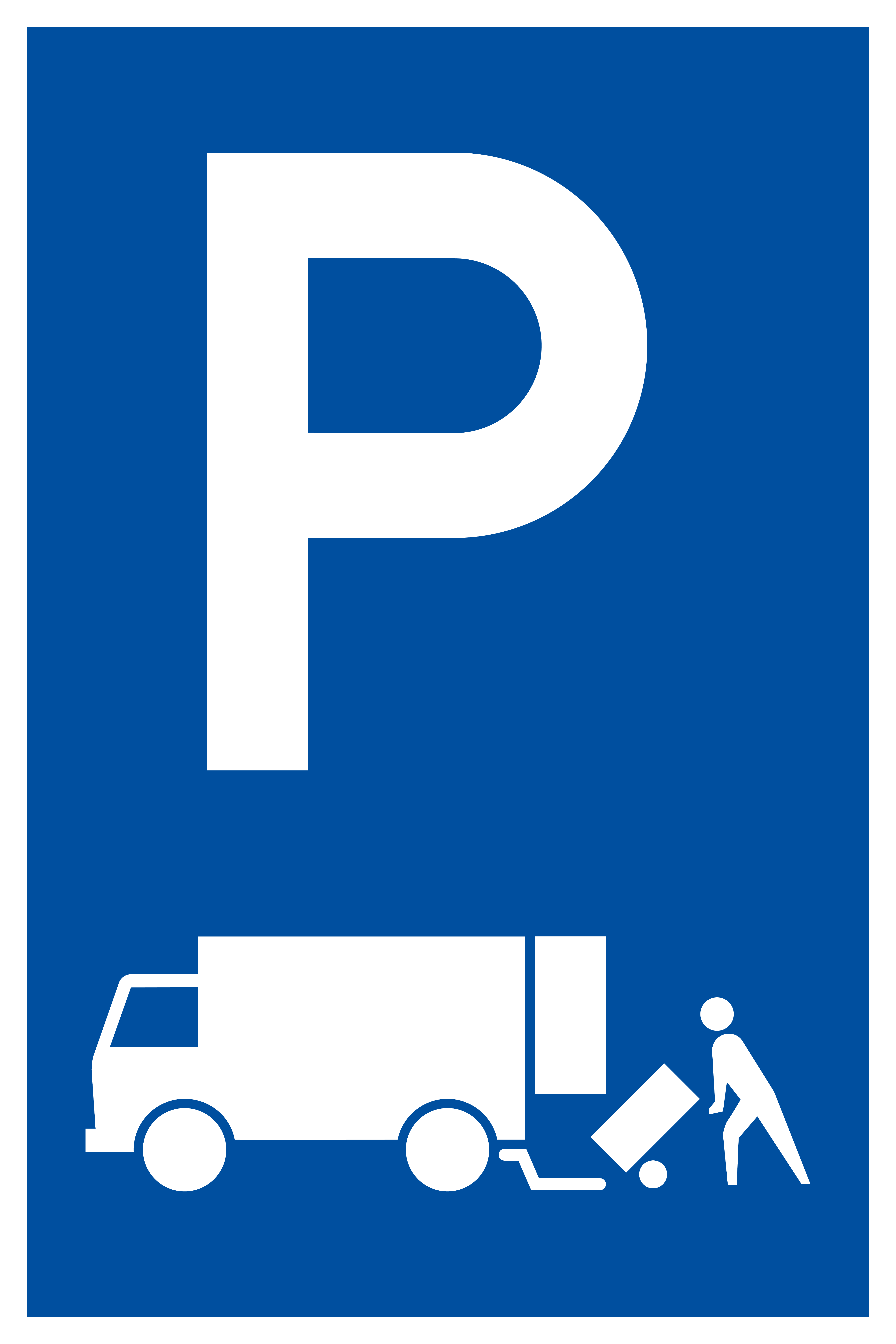 Parkplatzschild - Nur für Anlieferung - Folie Selbstklebend  - 20 x 30 cm