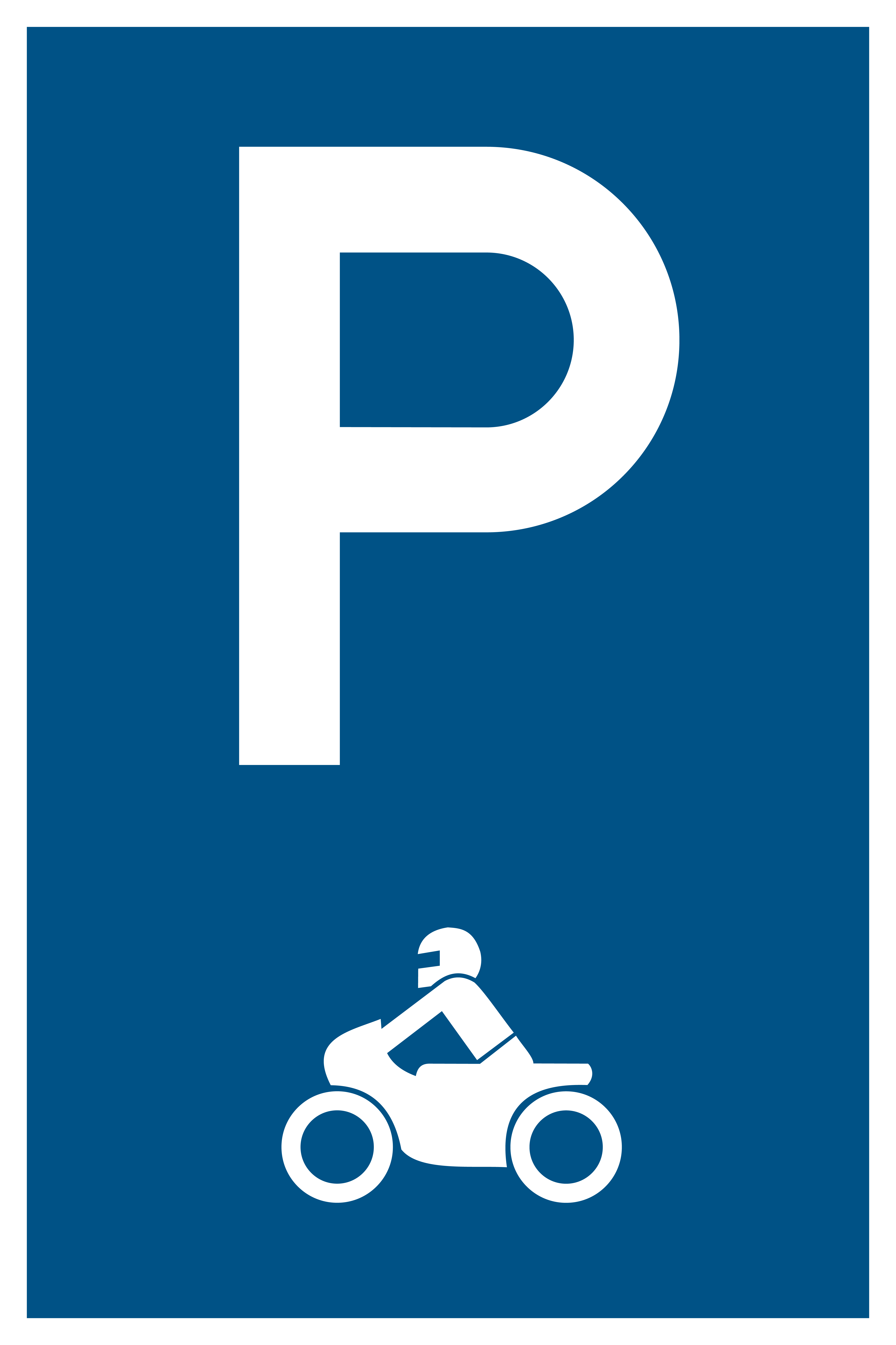 Parkplatzschild - Nur für Motorräder - Folie Selbstklebend  - 20 x 30 cm