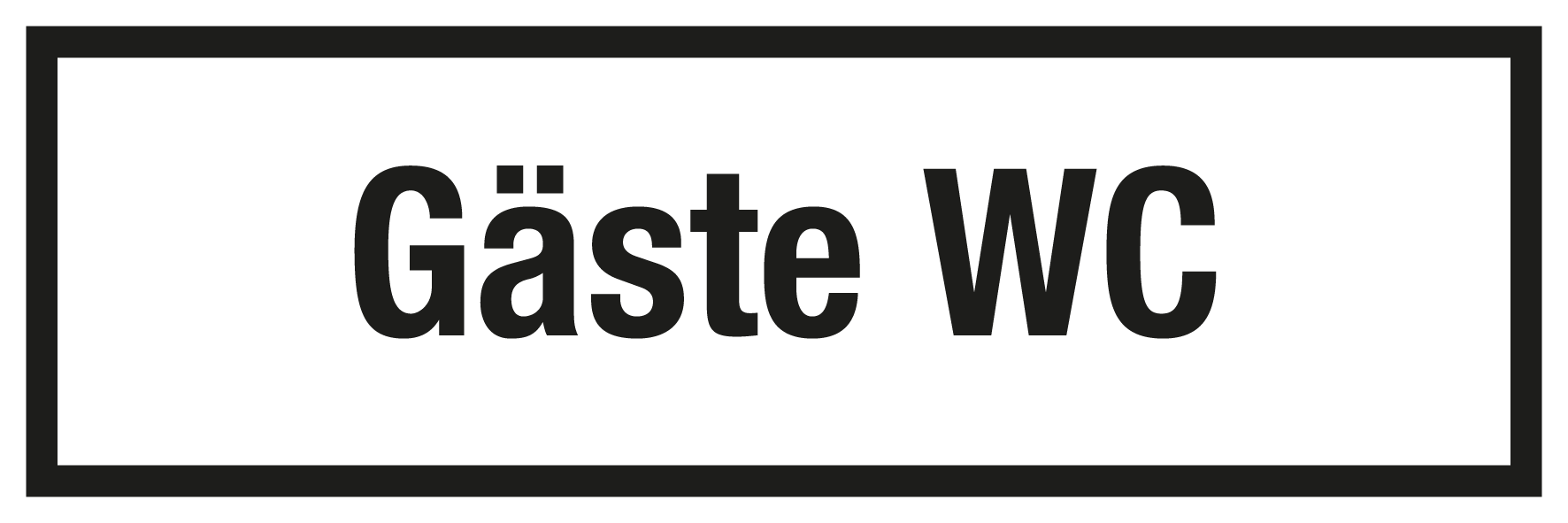 Gastronomie- und Gewerbeschild - Gäste WC - Folie Selbstklebend - 5 x 15 cm