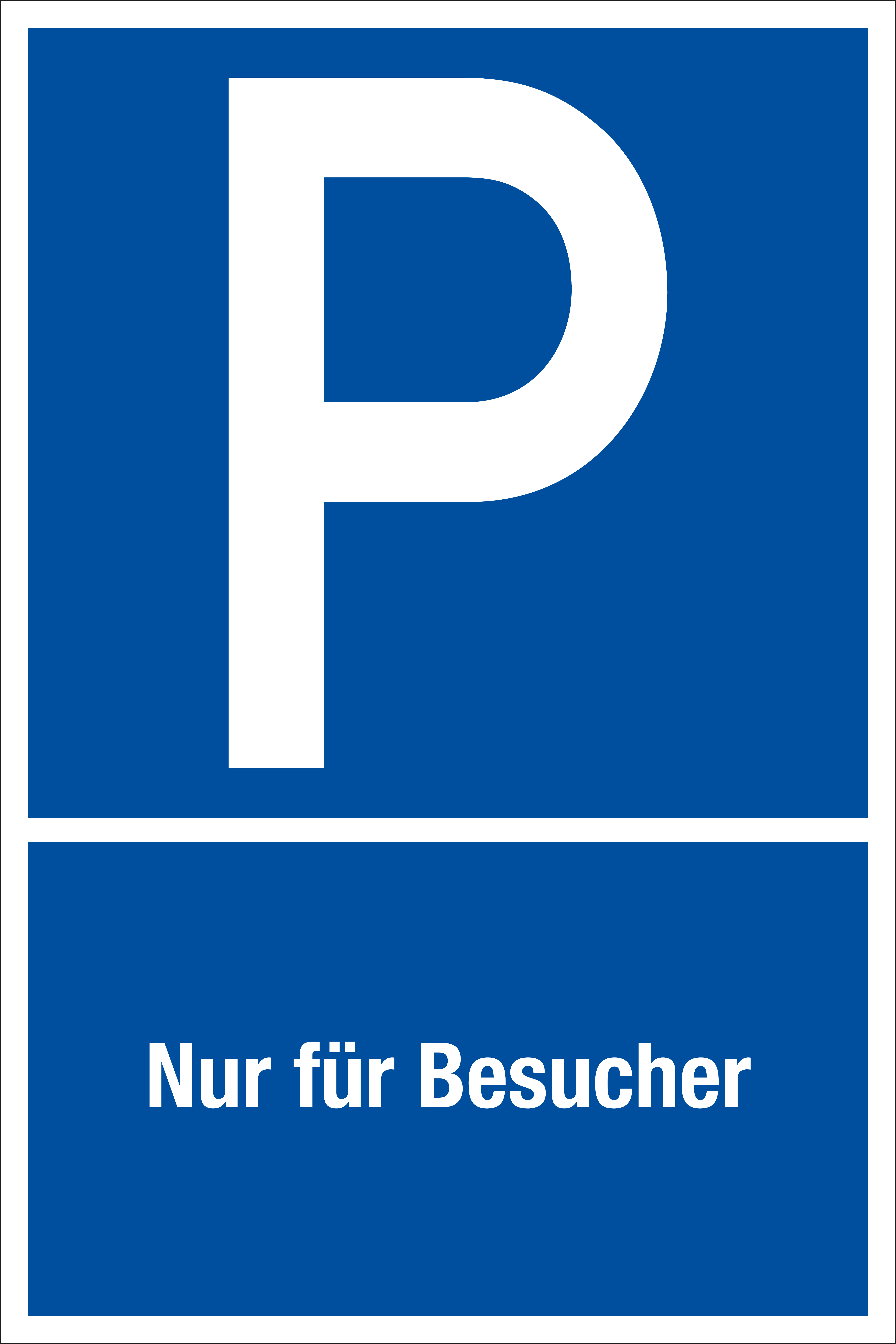 Parkplatzschild - Nur für Besucher - Folie Selbstklebend  - 20 x 30 cm