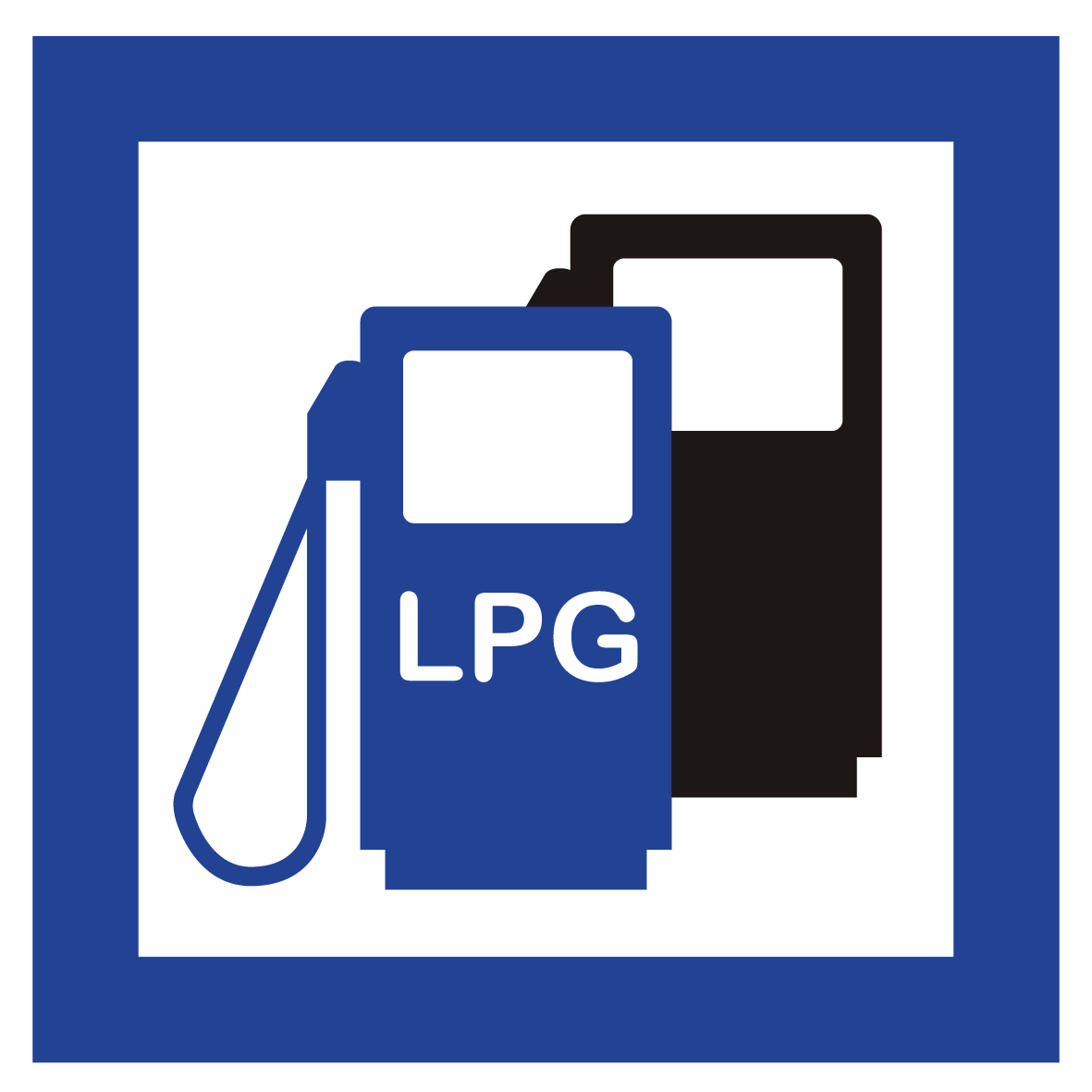 Schild für erneuerbare Energien - LPG Autogas Tankstelle - Folie Selbstklebend - 5 x 5 cm