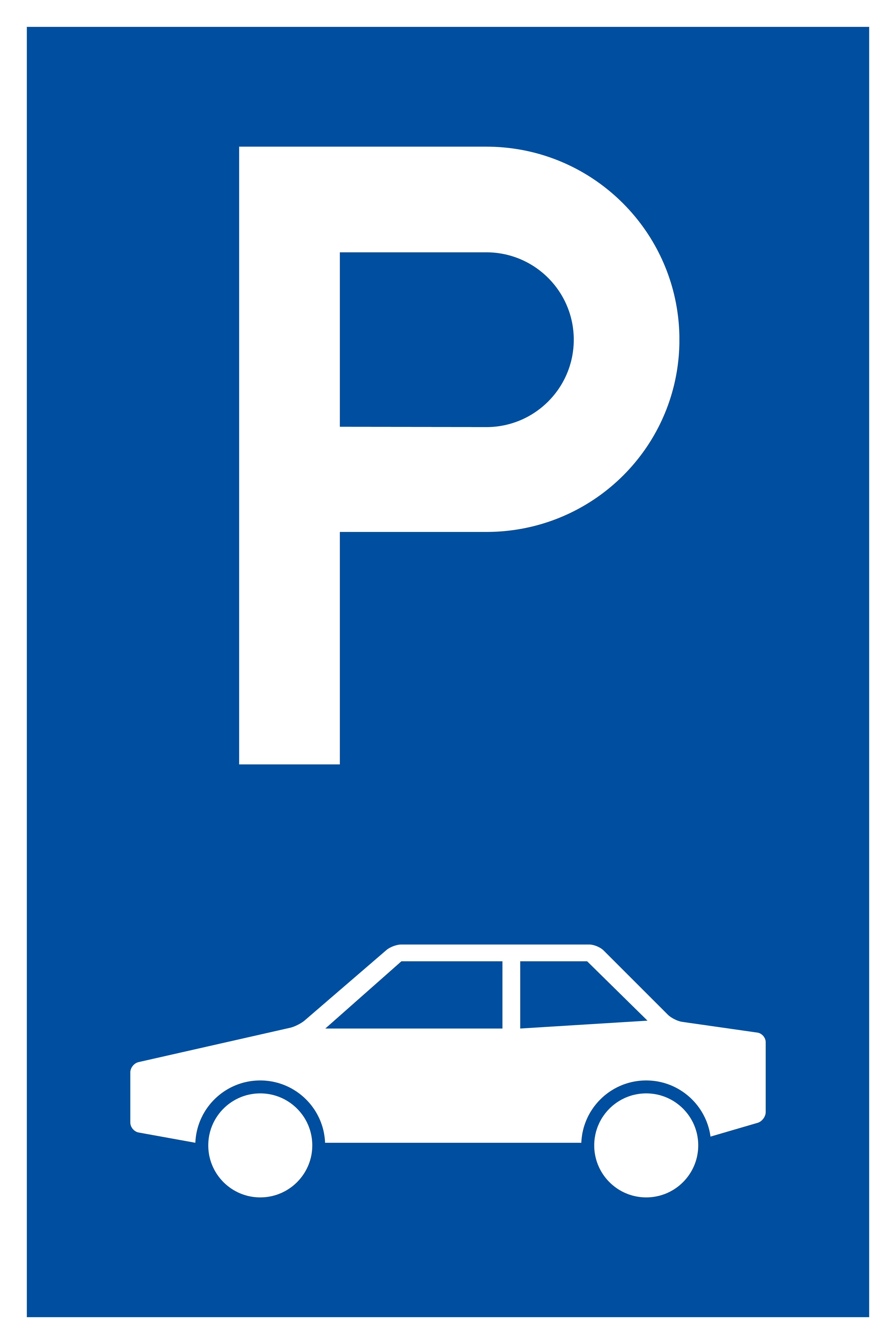 Parkplatzschild - Nur für PKW - Folie Selbstklebend  - 20 x 30 cm
