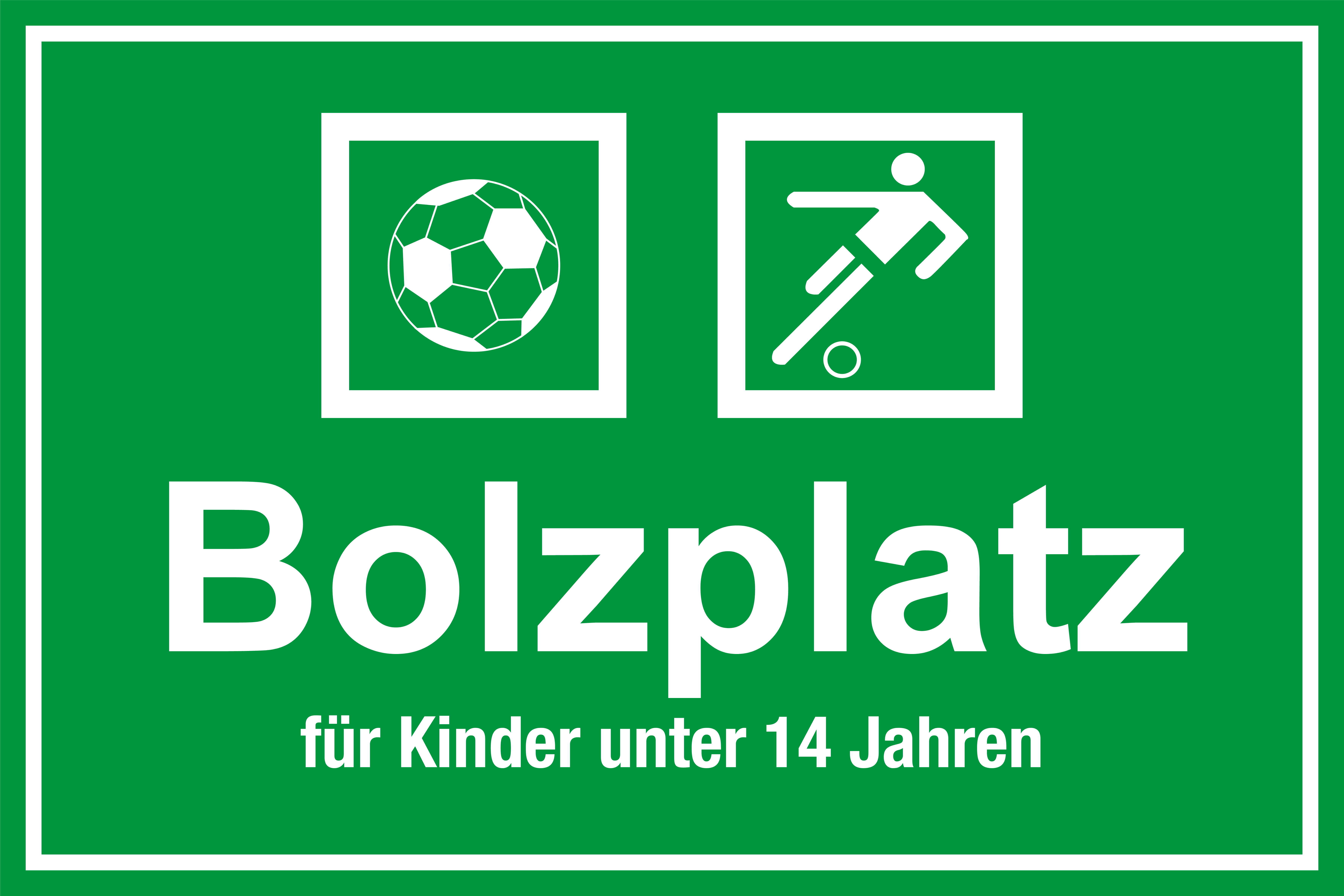 Spielplatzschild - Bolzplatz - Folie Selbstklebend - 20 x 30 cm