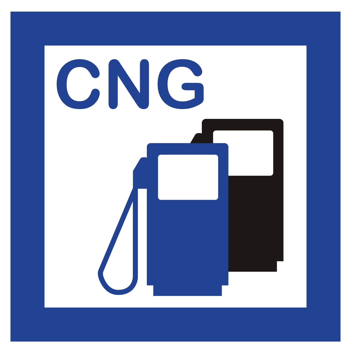Schild für erneuerbare Energien - CNG Erdgas Tankstelle - Folie Selbstklebend - 5 x 5 cm