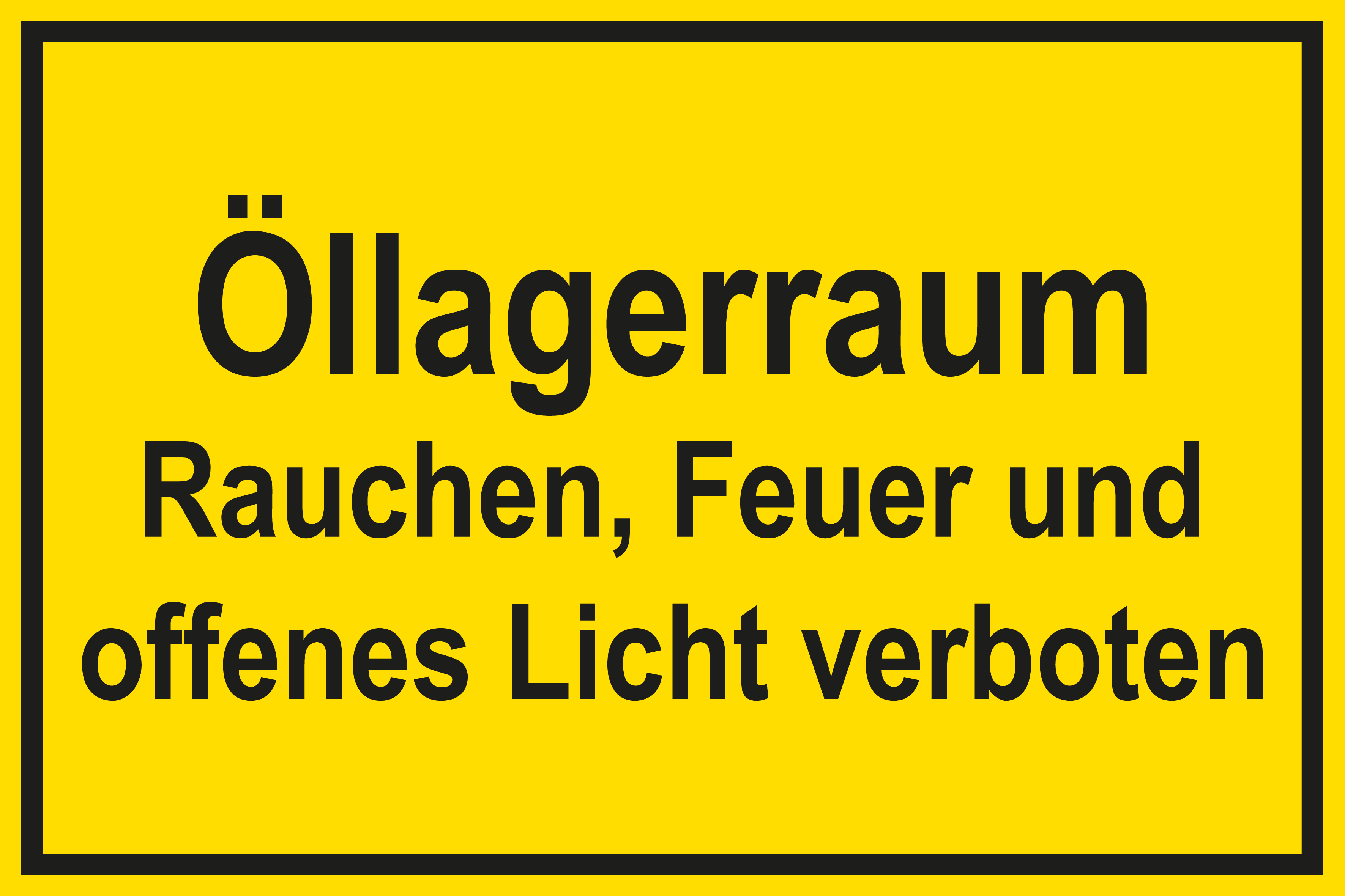 Schild für Gas- und Heizungsanlagen - Öllagerraum - Folie Selbstklebend - 20 x 30 cm