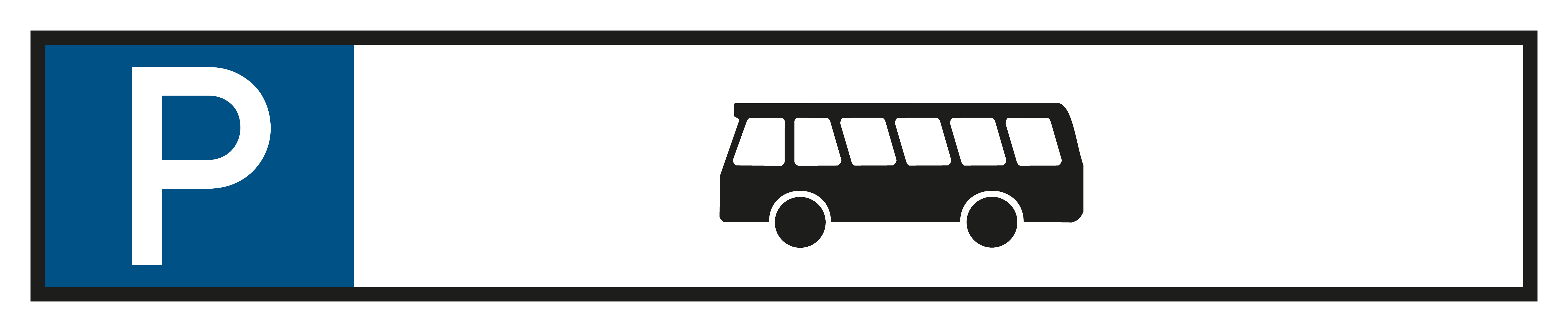 Parkplatzschild - Nur für Busse  - Folie Selbstklebend  - 11 x 52 cm