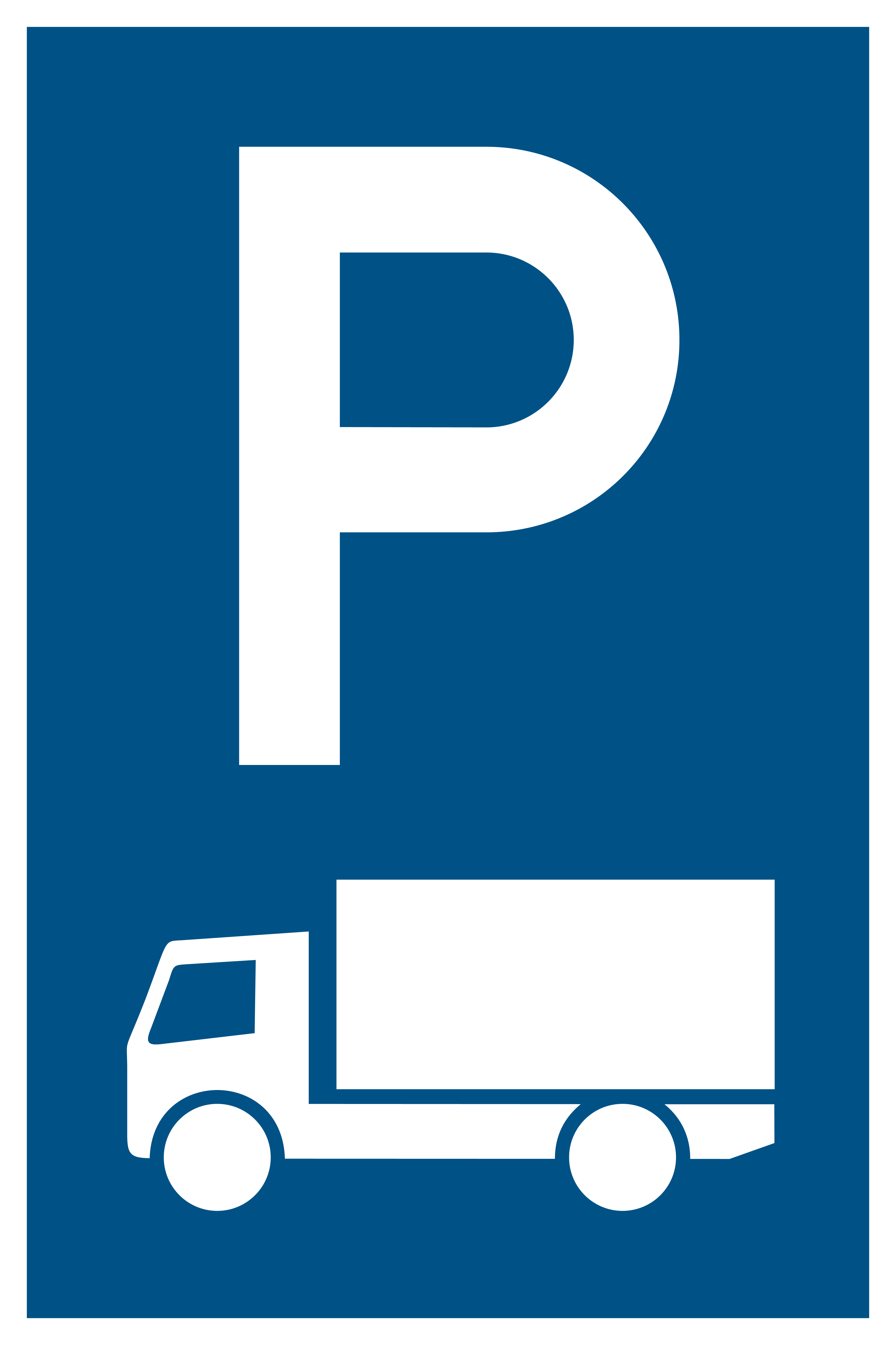 Parkplatzschild - Nur für LKW  - Folie Selbstklebend  - 20 x 30 cm