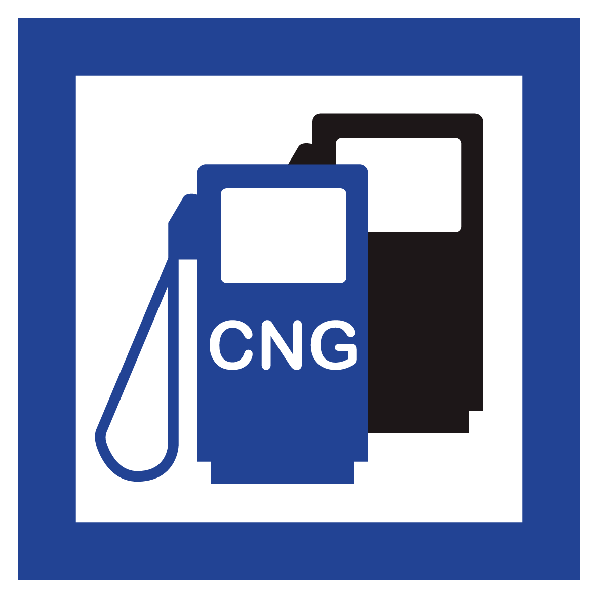 Schild für erneuerbare Energien - CNG Erdgas Tankstelle - Folie Selbstklebend - 5 x 5 cm