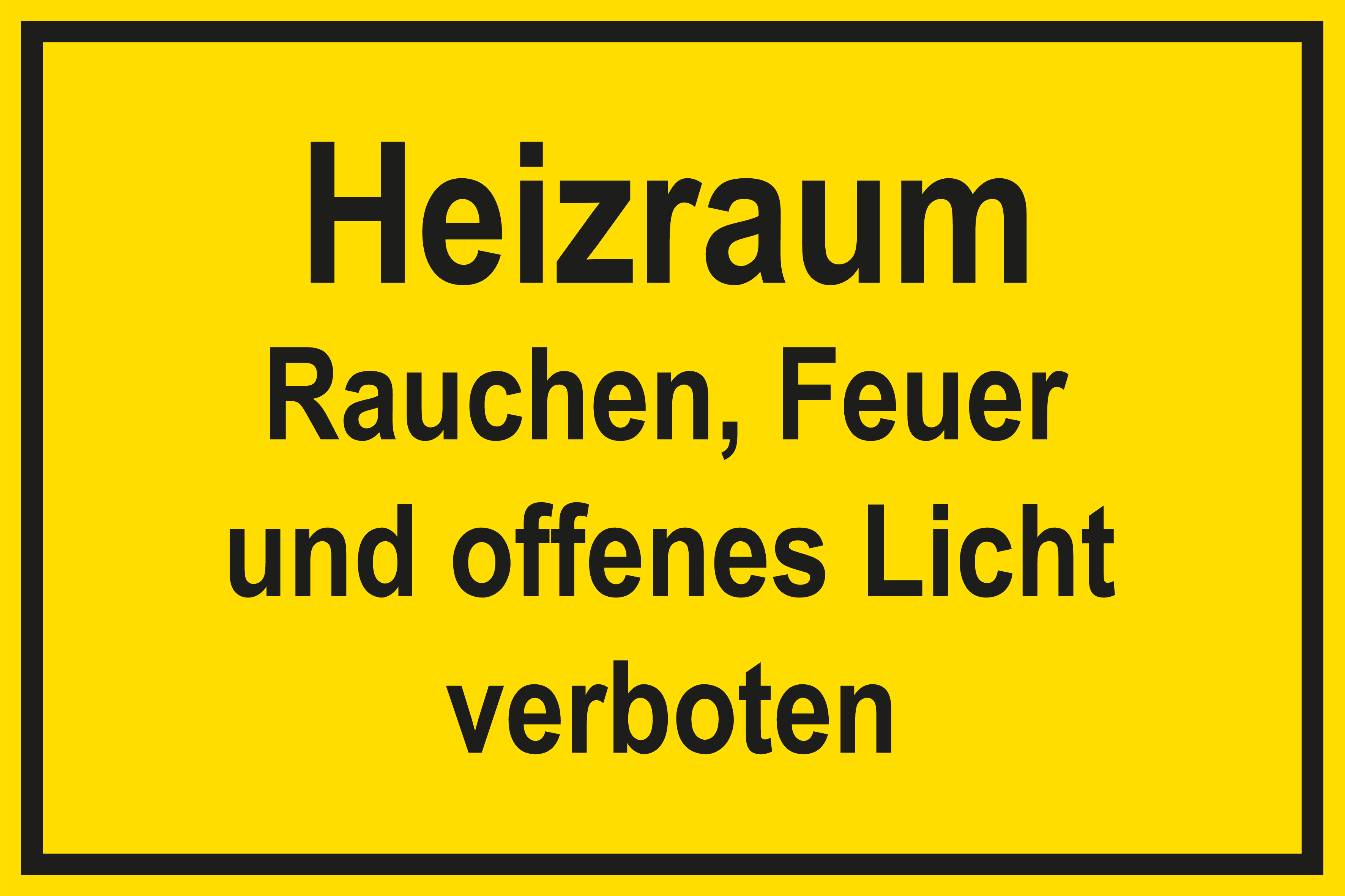 Schild für Gas- und Heizungsanlagen - Heizraum - Folie Selbstklebend - 20 x 30 cm